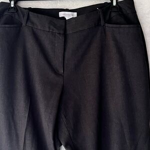 Liz Claiborne Audra Black Women Dark Grey Straight Leg Dress Pants Size 14
